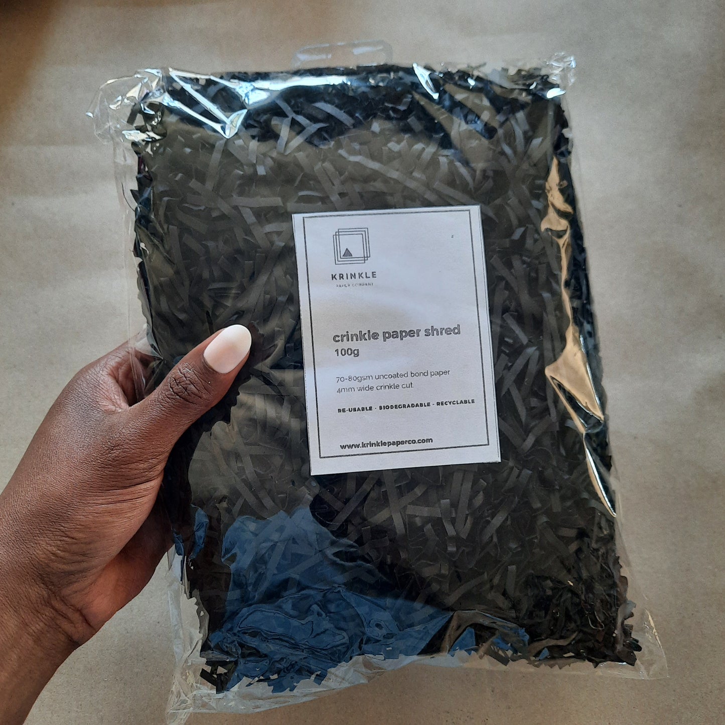 Black Crinkle Shred Paper