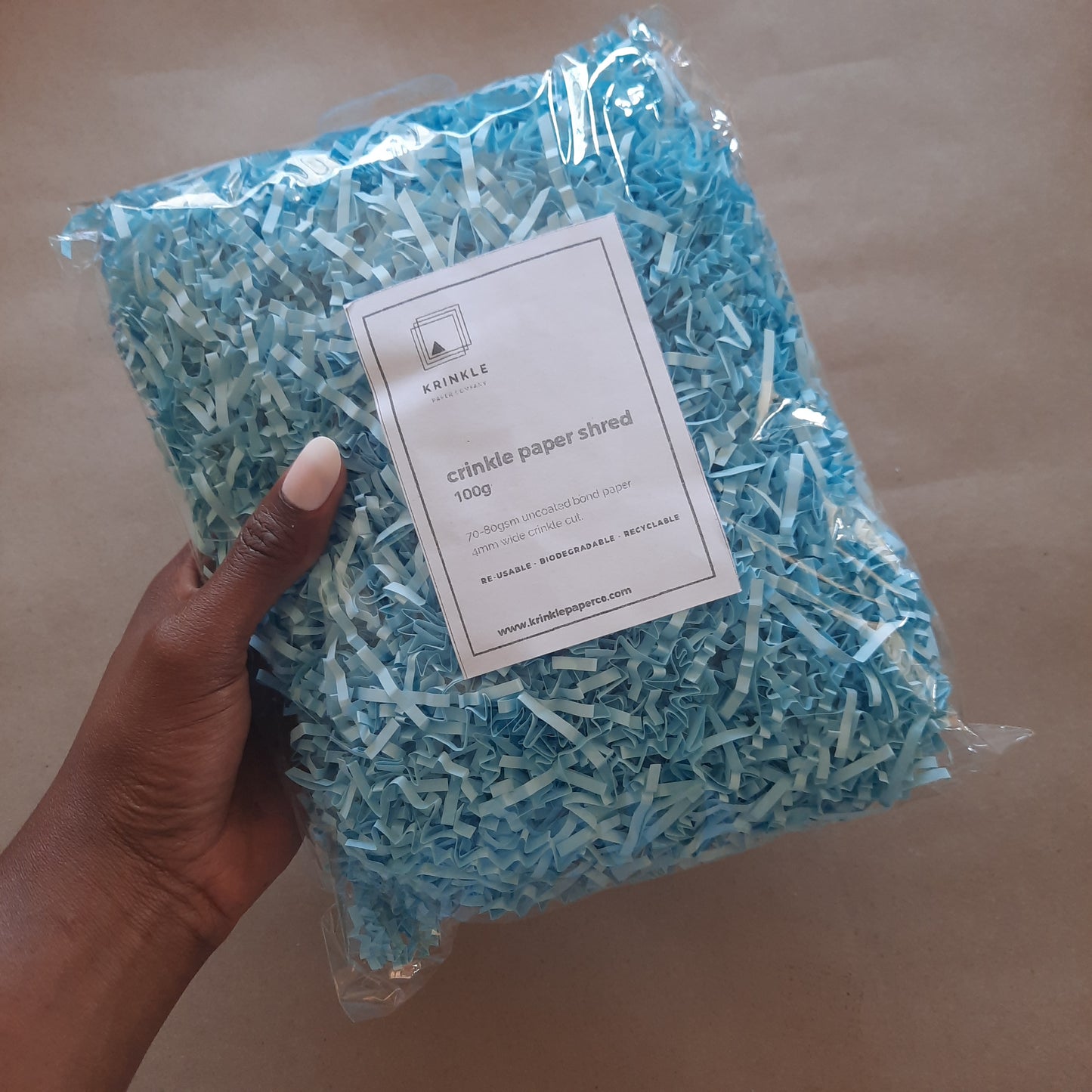 Baby Blue Crinkle Shred Paper