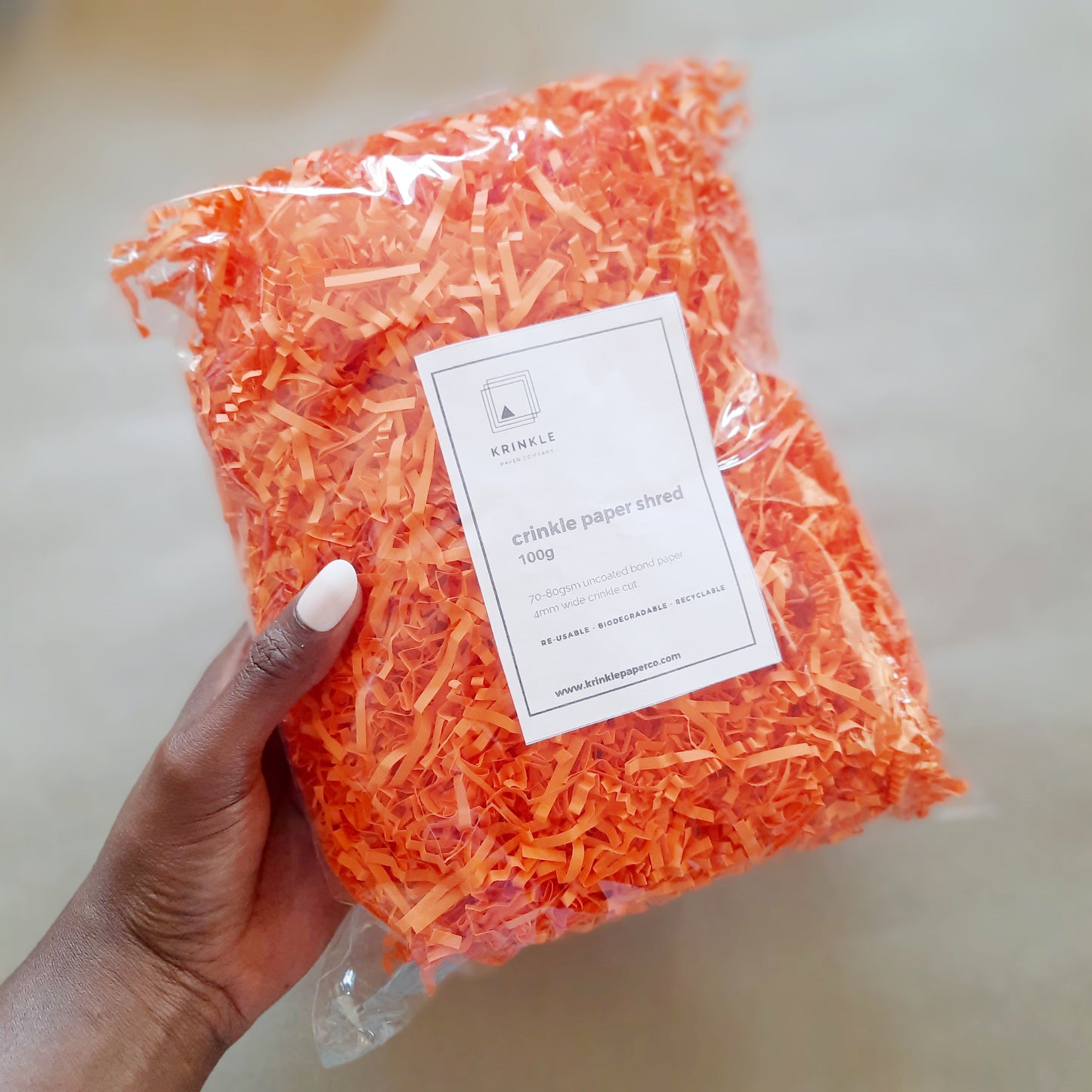 Orange Crinkle Shred Paper