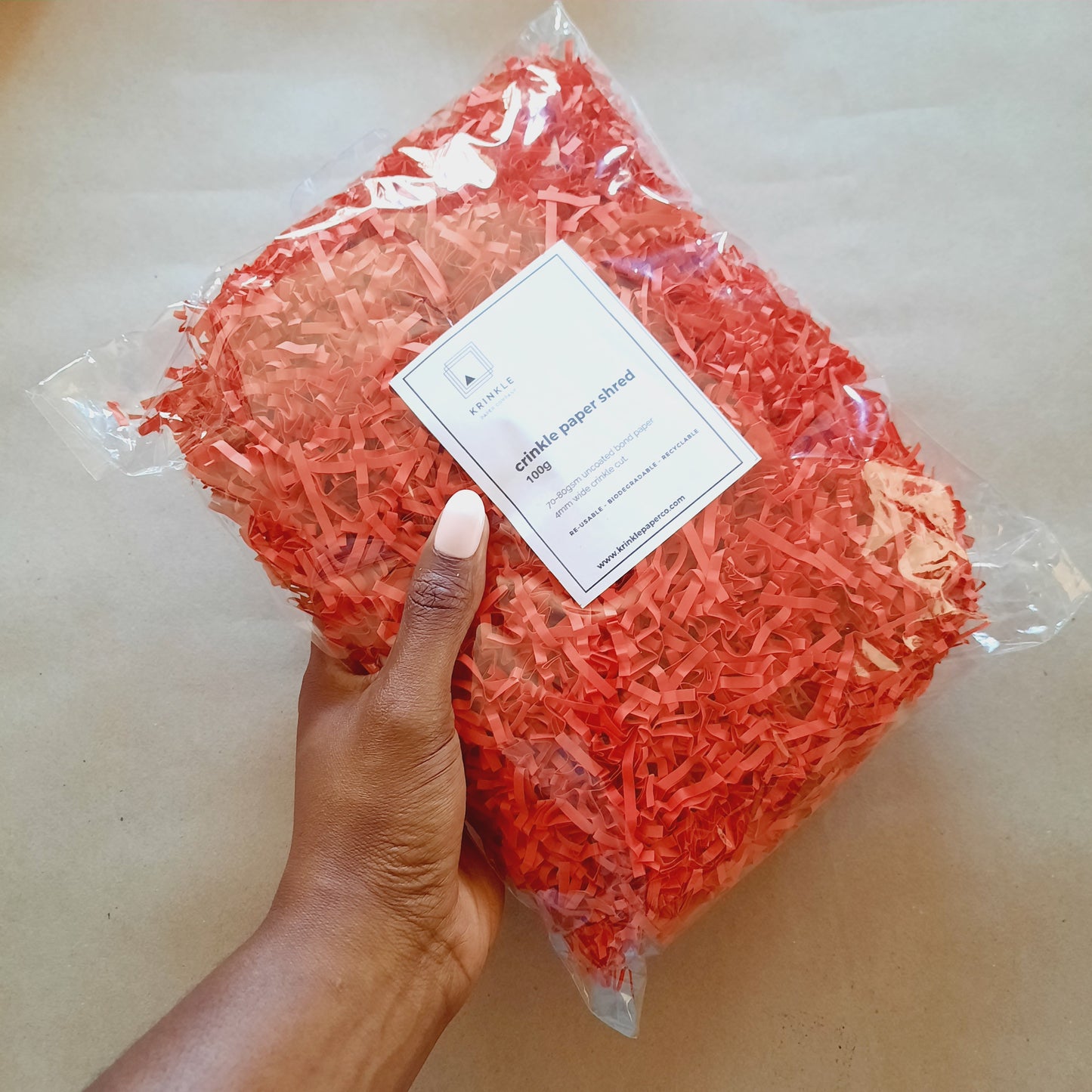 Red Crinkle Shred Paper