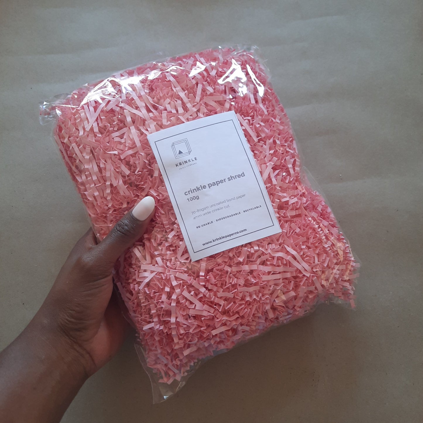 Pastel Pink Crinkle Shred Paper