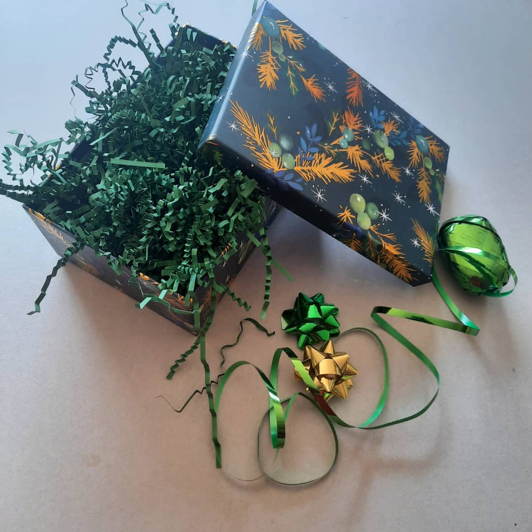 Forest Green Crinkle Shred Paper