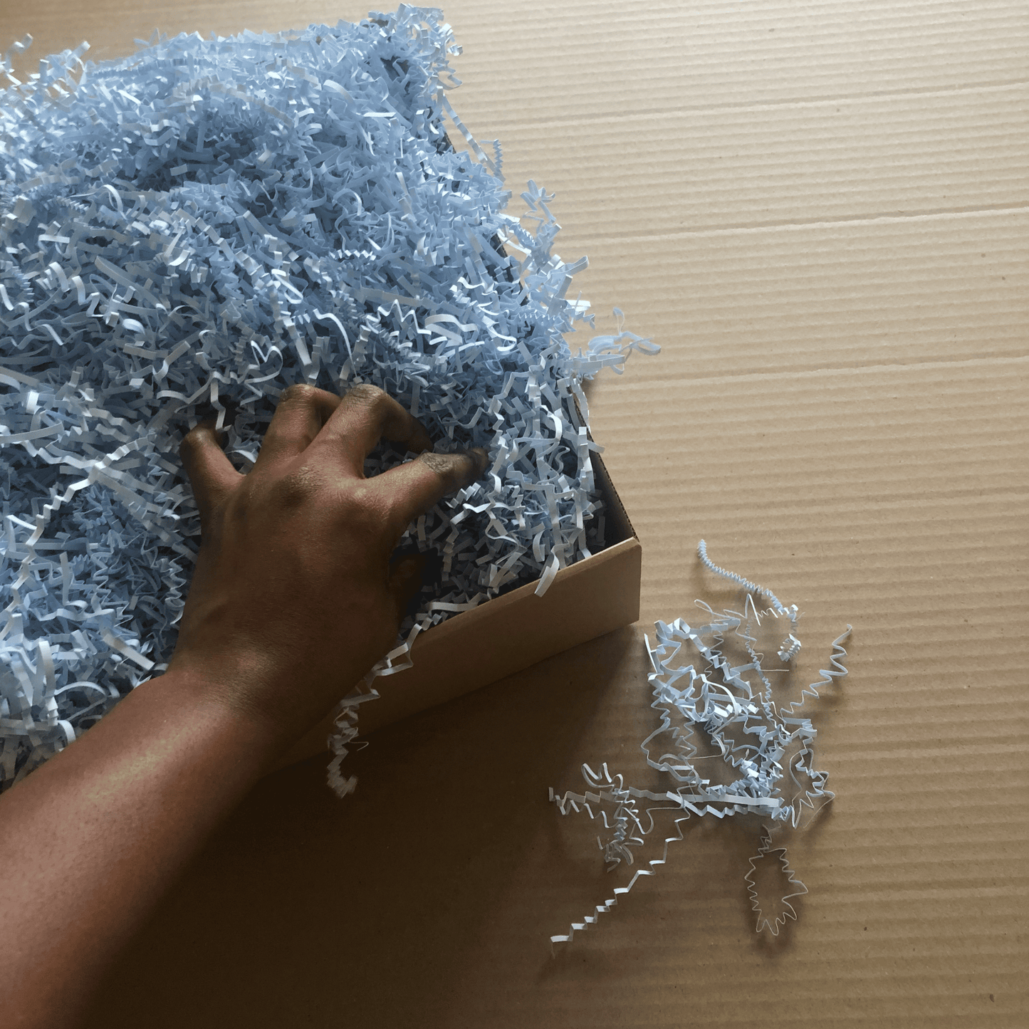 Ice Blue Crinkle Shred Paper