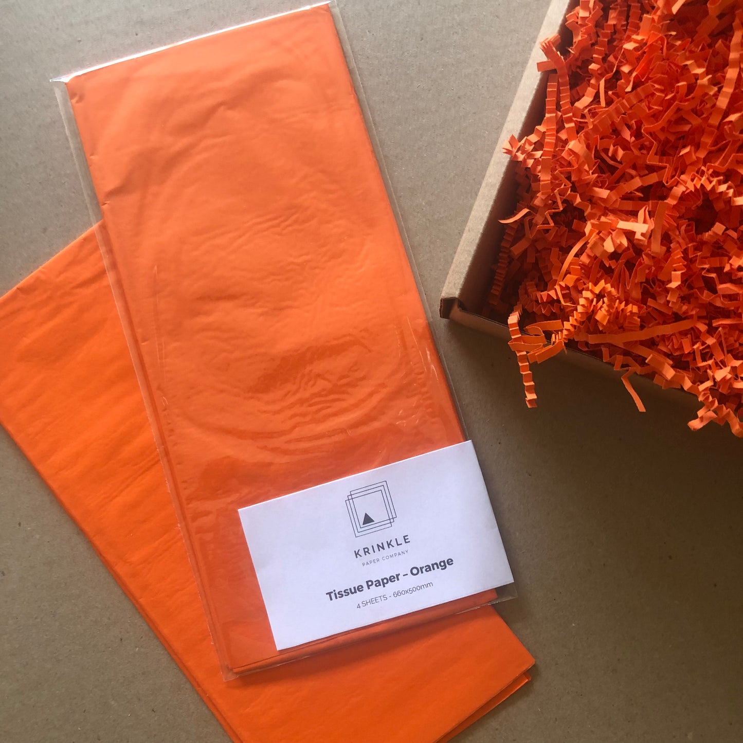 Orange Tissue Paper - 4 Sheets