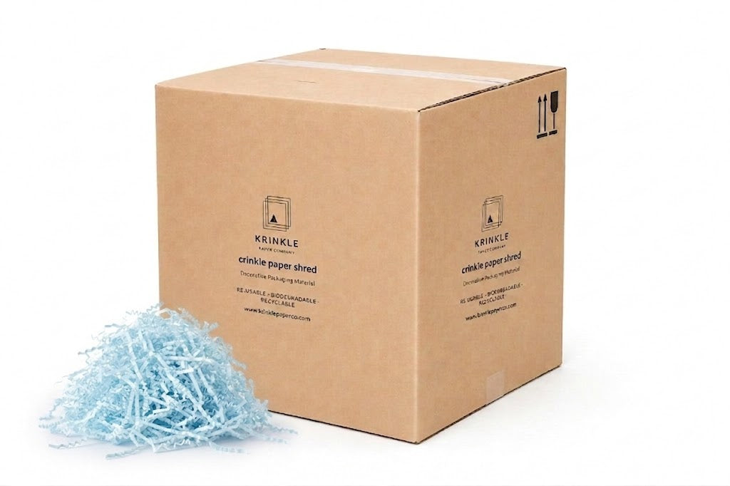 Ice Blue Crinkle Paper – Shredded Gift Box Filler