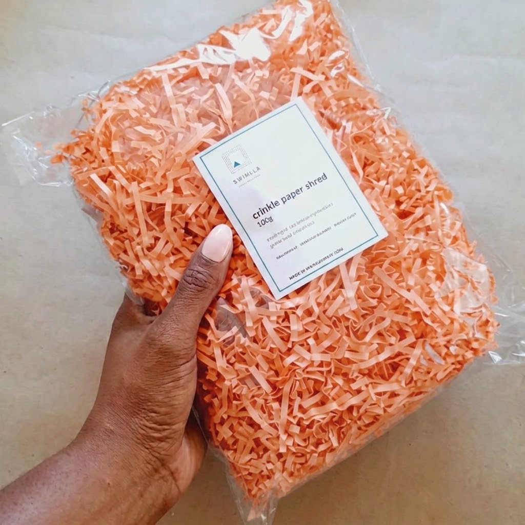 100g pack of Coral crinkle paper