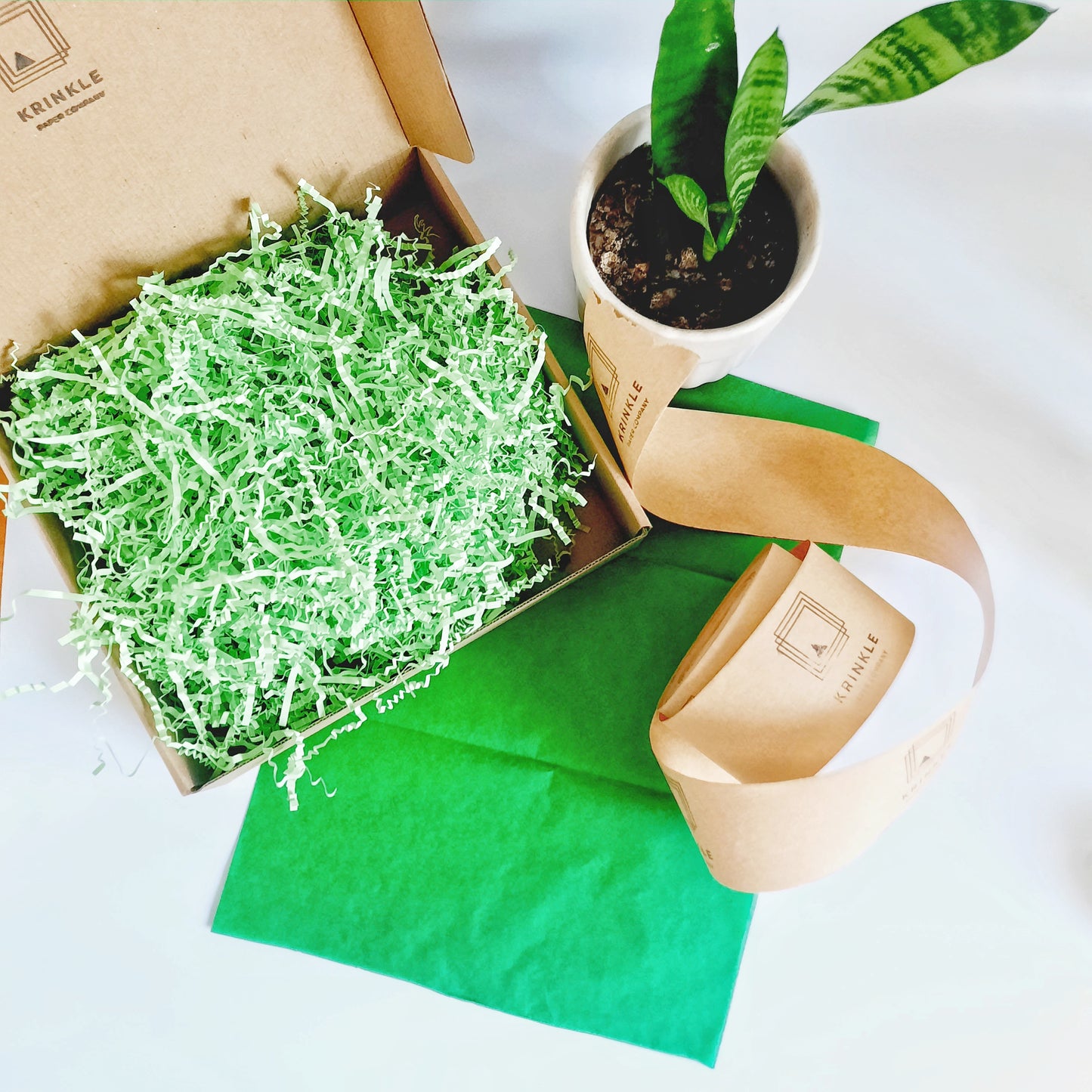 Mint Green Crinkle Shred Paper