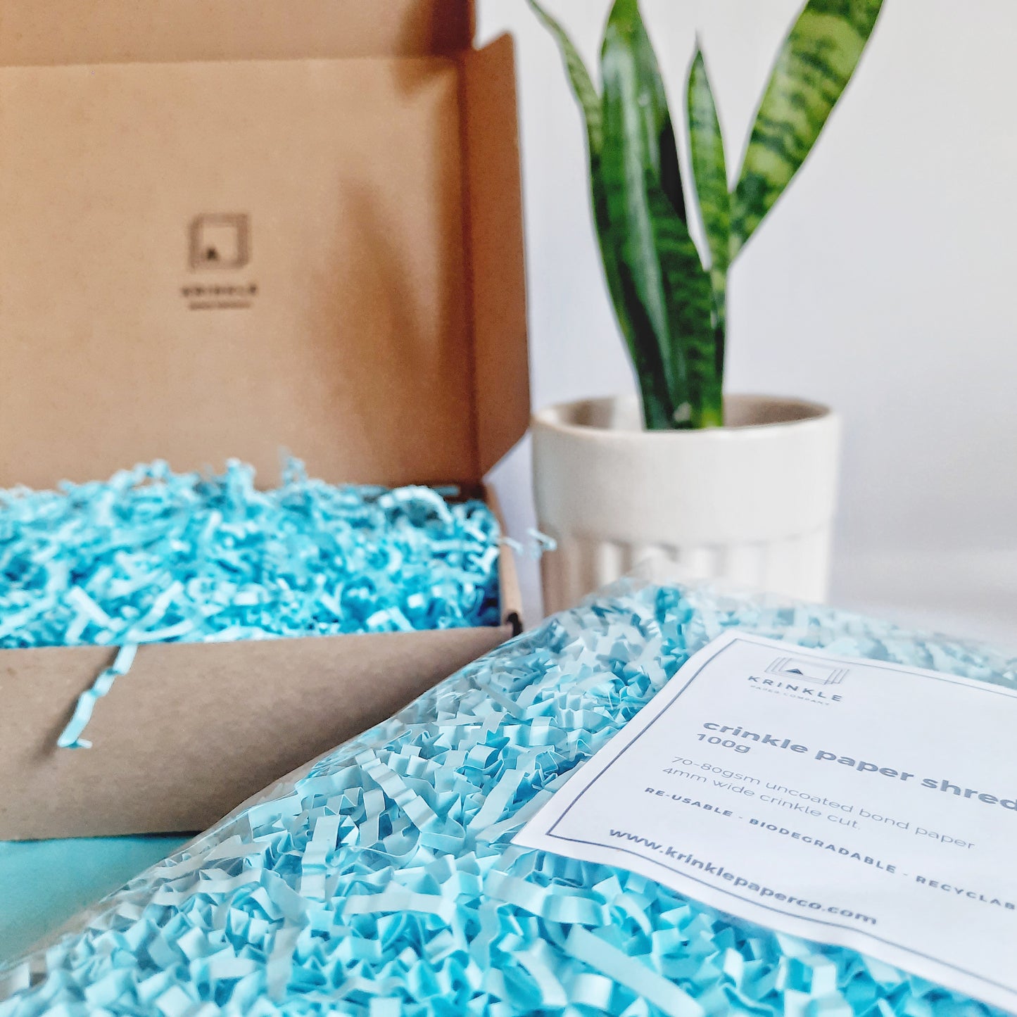 Baby Blue Crinkle Shred Paper