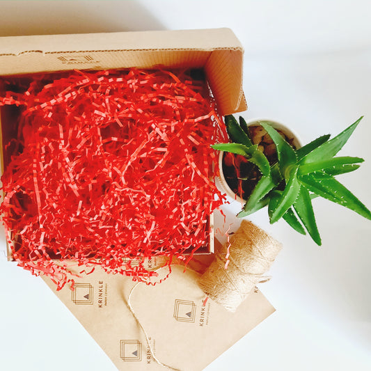 Red Crinkle Shred Paper
