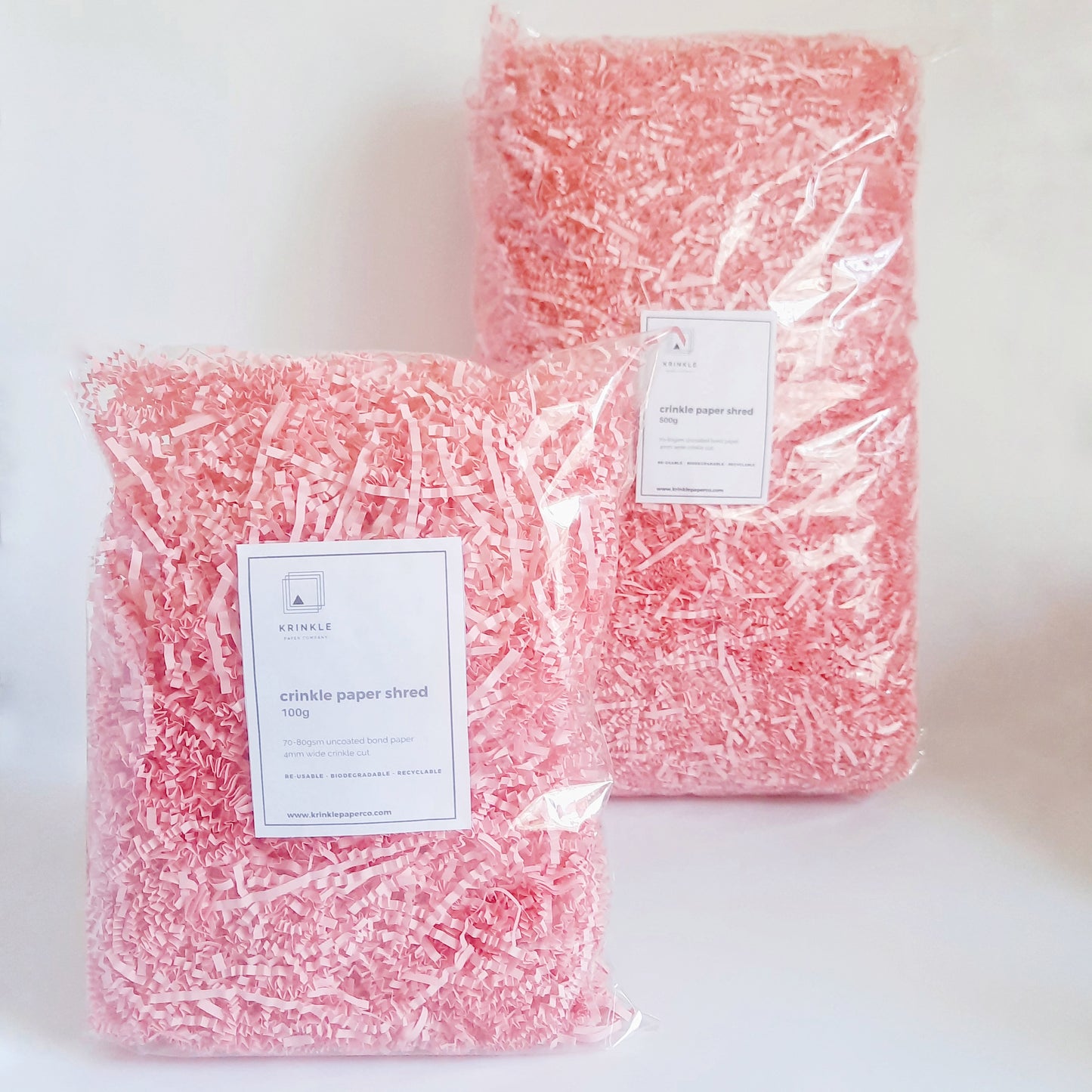 Pastel Pink Crinkle Shred Paper