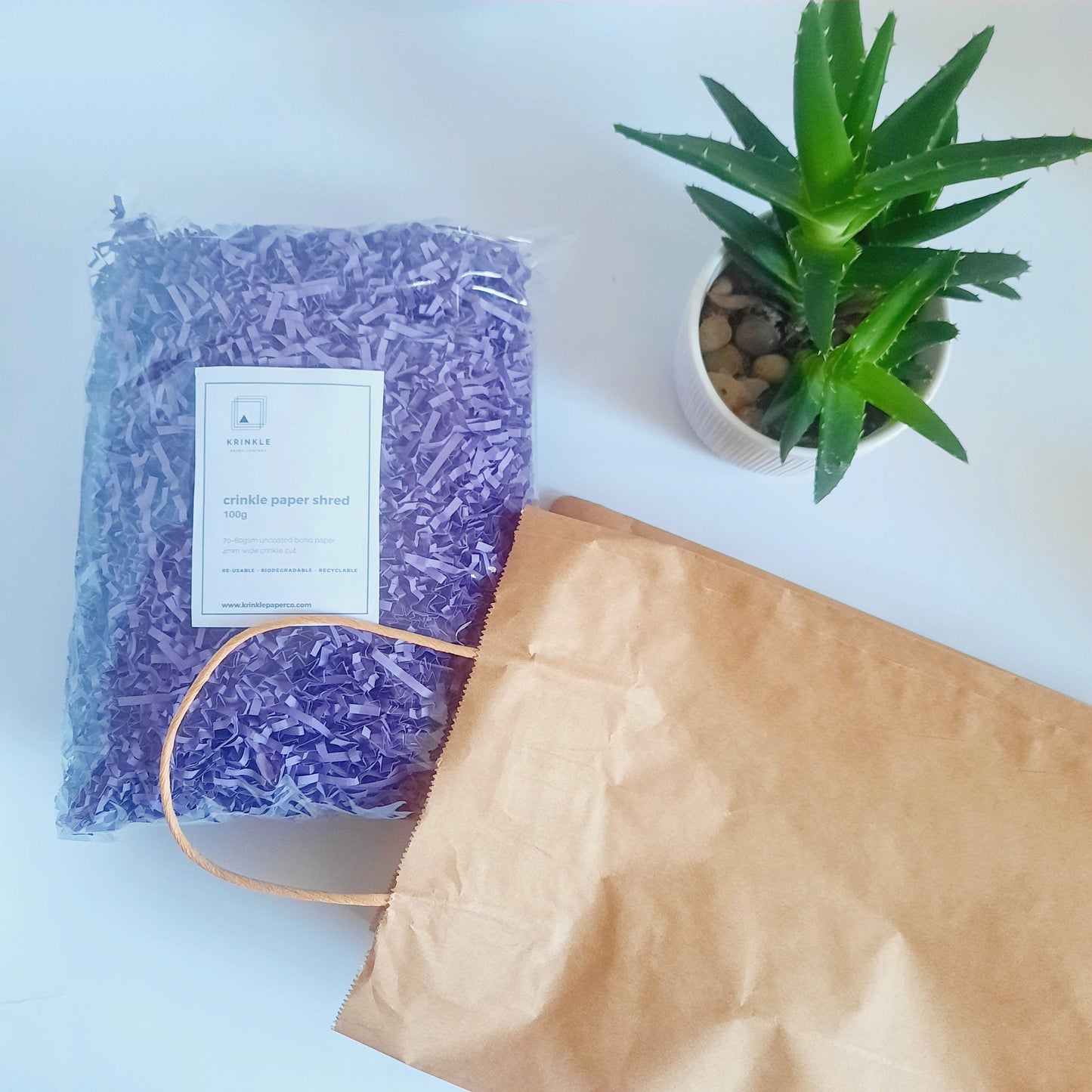 Purple Crinkle Shred Paper