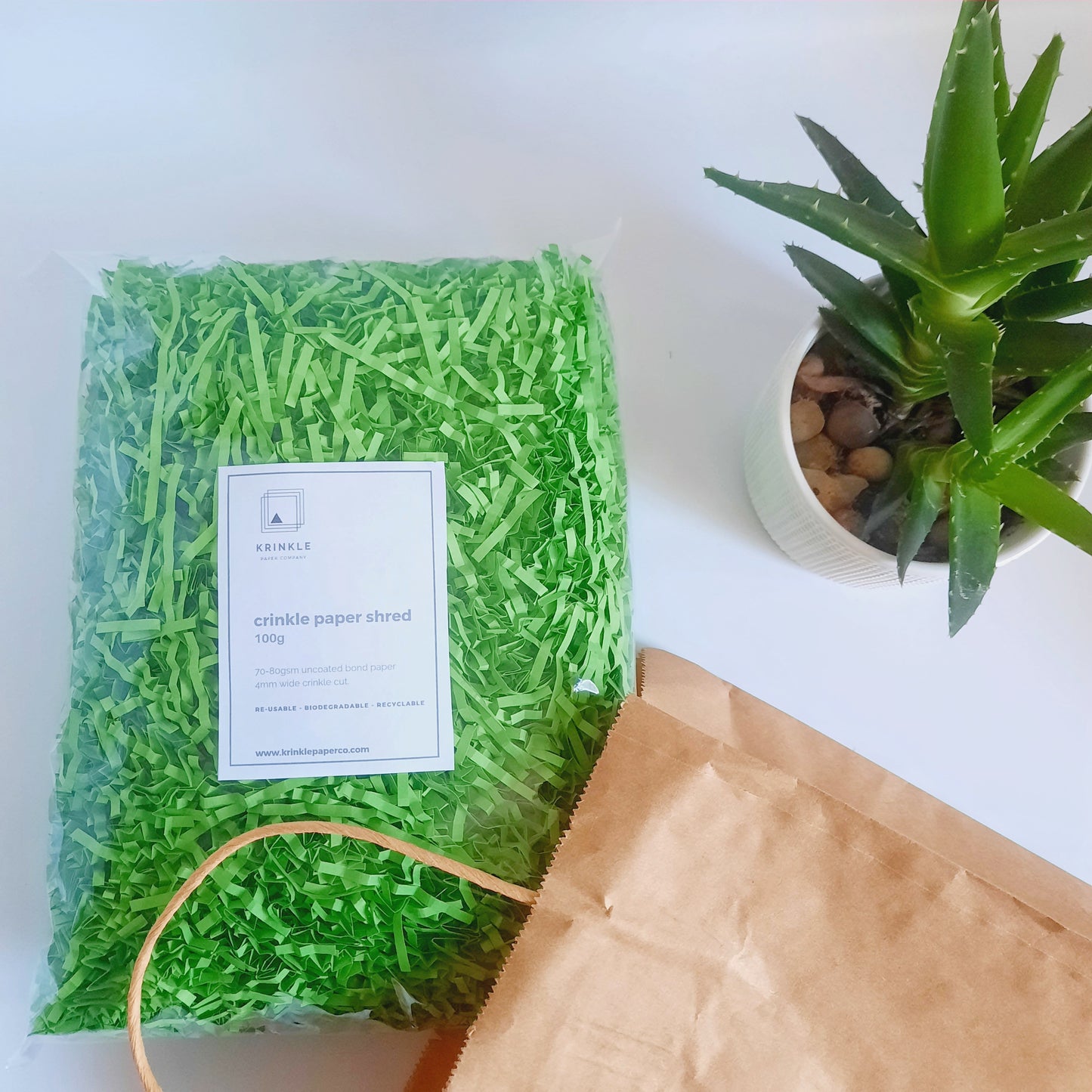 Green Crinkle Shred Paper
