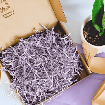 Heather crinkle paper styled in gift packaging