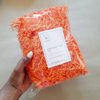 Orange Crinkle Paper – Shredded Gift Box Filler