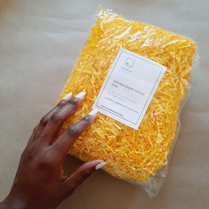 Close-up of loose Lemon Yellow crinkle paper