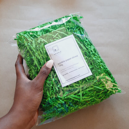 Green Crinkle Paper – Shredded Gift Box Filler