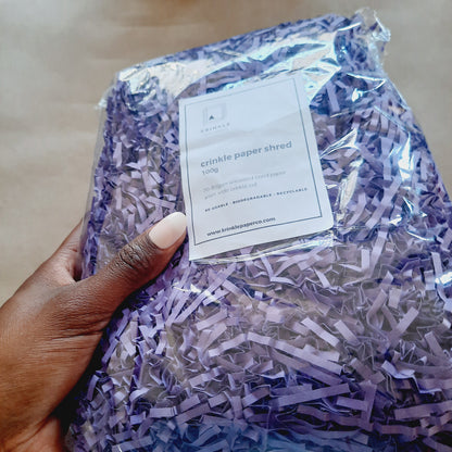 Close-up of loose Purple crinkle paper
