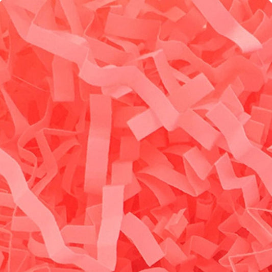 Coral Pink Crinkle Shred Paper