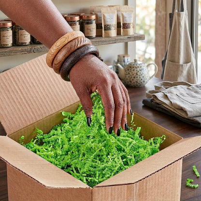 Lime Green Crinkle Shred Paper