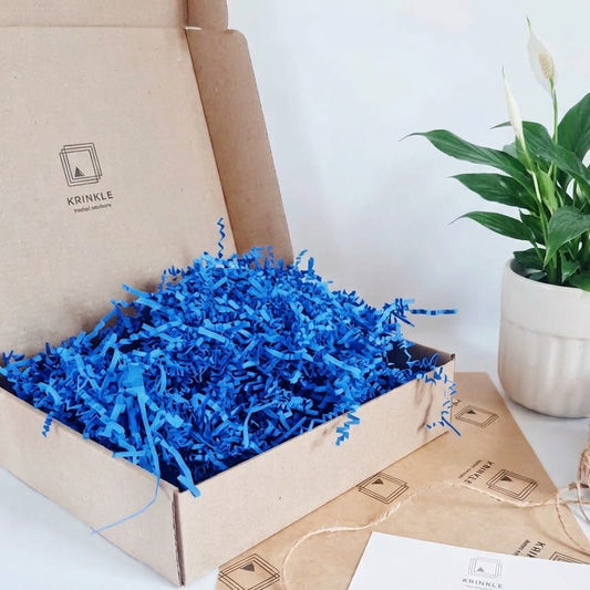 Azure Blue Crinkle Paper – Shredded Gift Box Filler