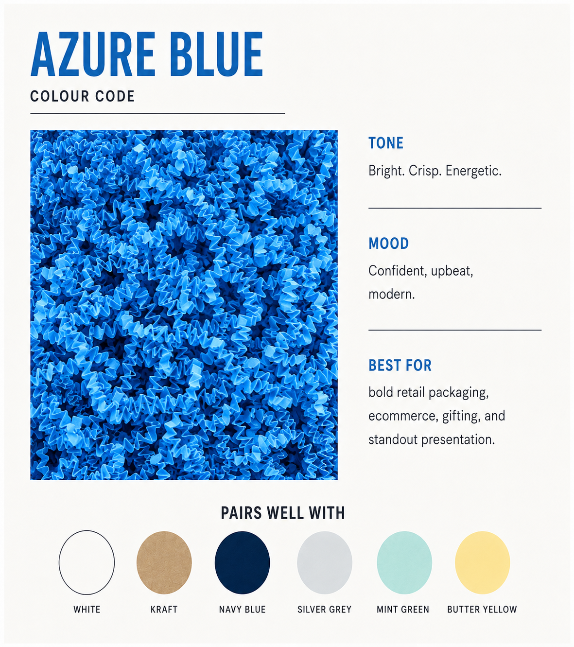 Azure Blue Crinkle Paper – Shredded Gift Box Filler