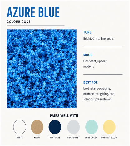 Azure Blue Crinkle Paper – Shredded Gift Box Filler