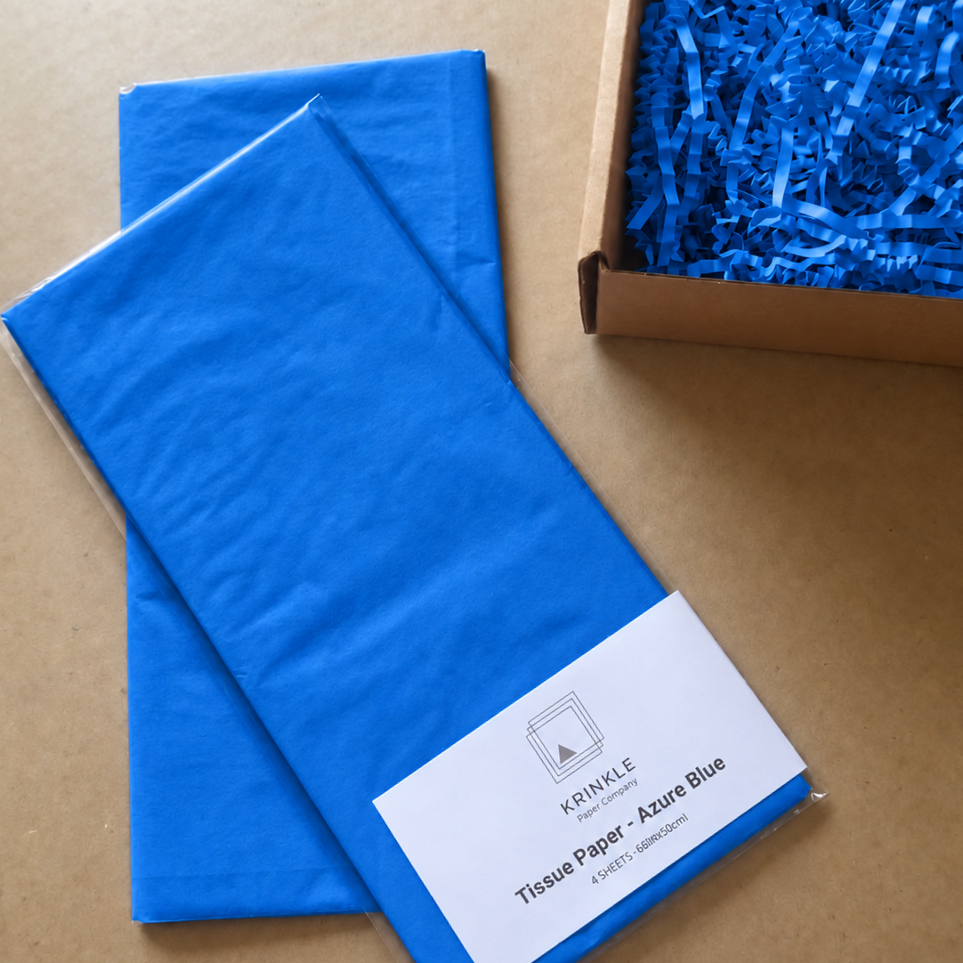 Azure Blue Tissue Paper - 4 Sheets