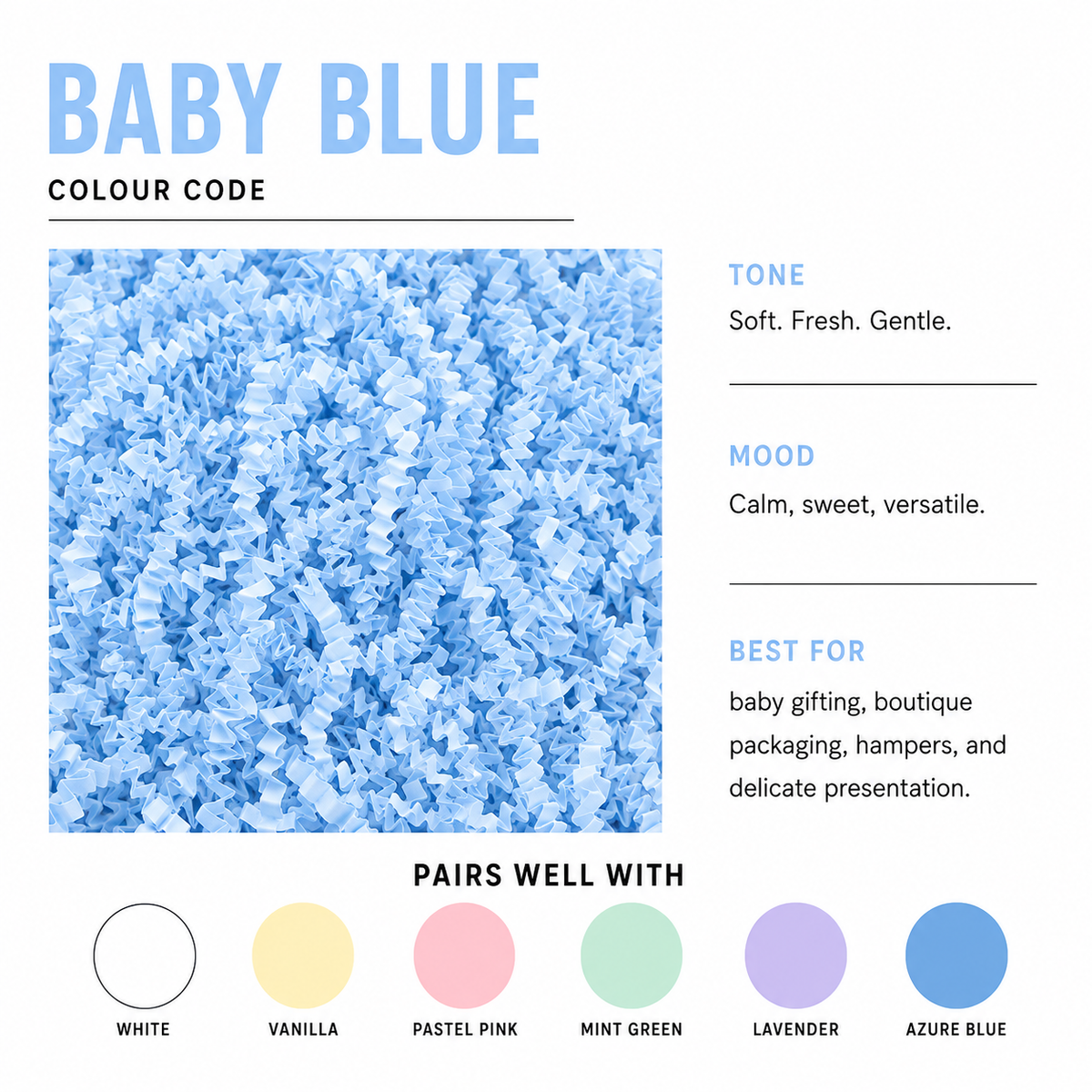 Baby Blue Crinkle Paper – Shredded Gift Box Filler