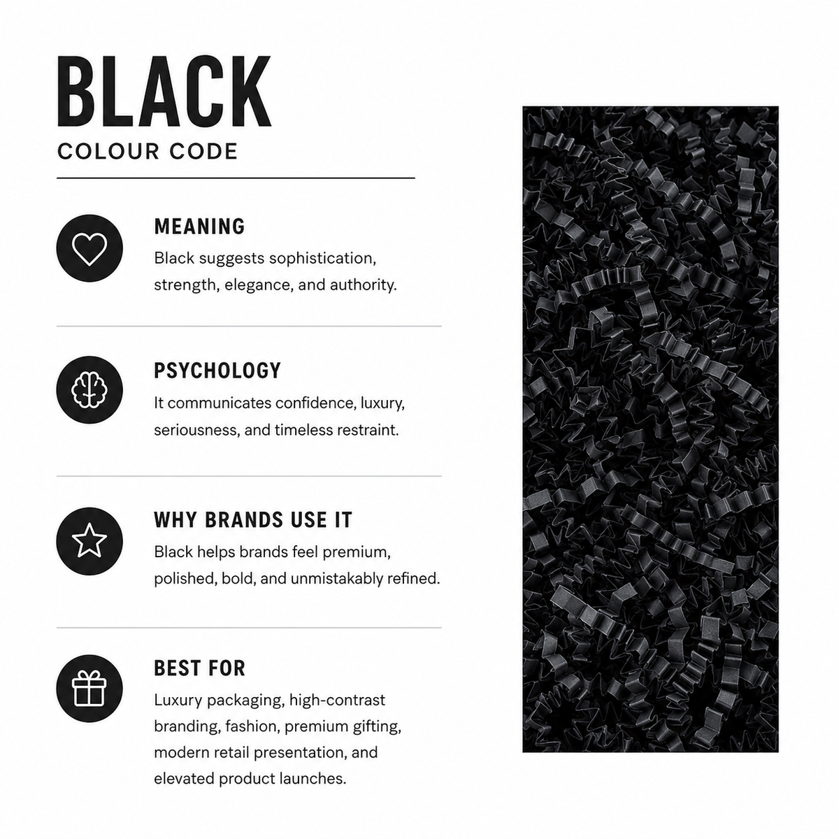 Black Crinkle Paper – Shredded Gift Box Filler