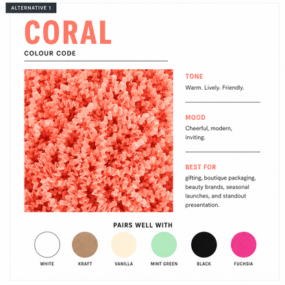 Coral Crinkle Paper – Shredded Gift Box Filler