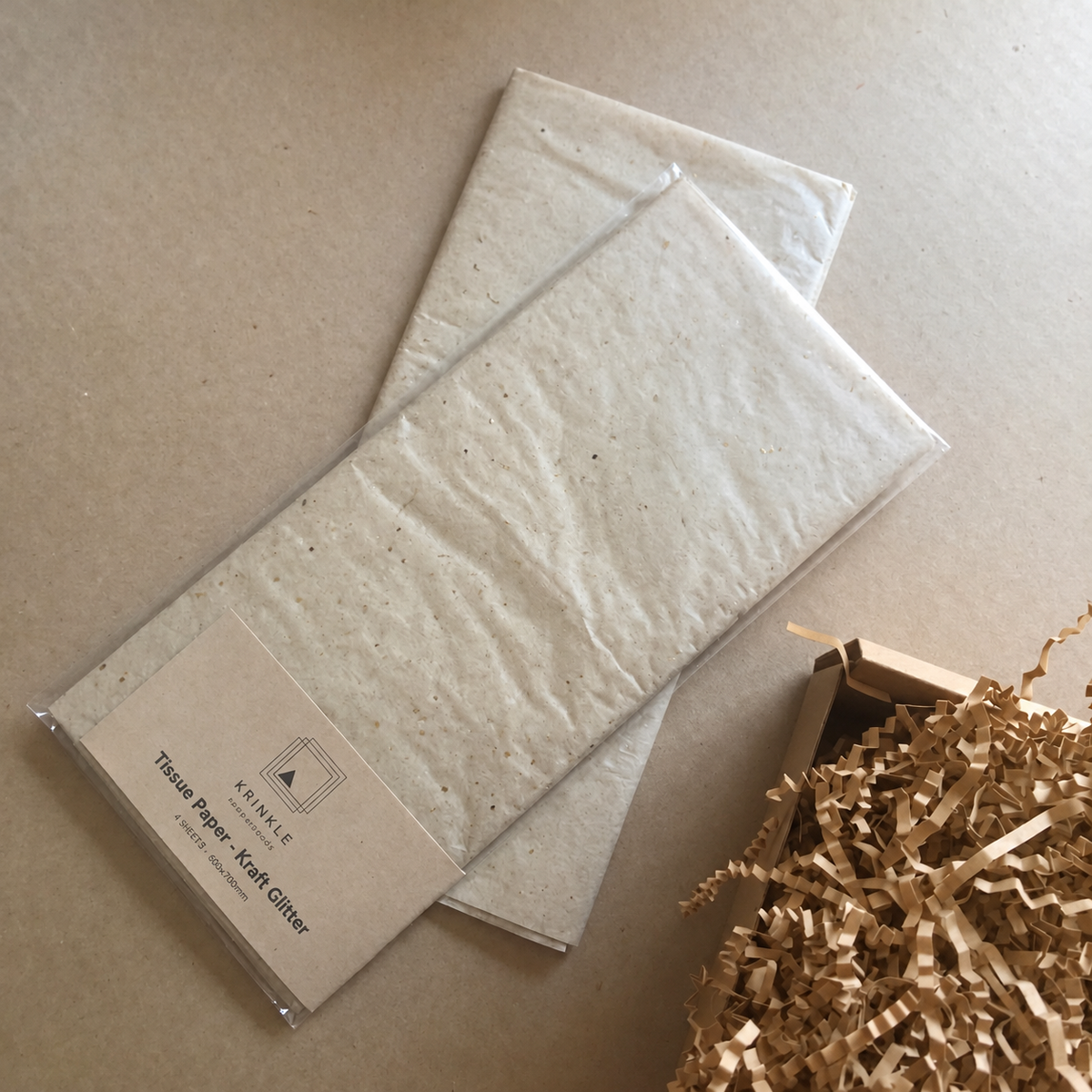 Kraft Glitter Tissue Paper - 6 Sheets