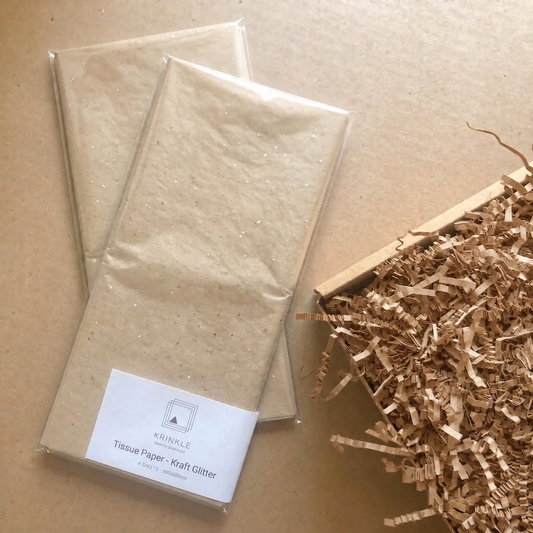 Kraft Glitter Tissue Paper - 6 Sheets