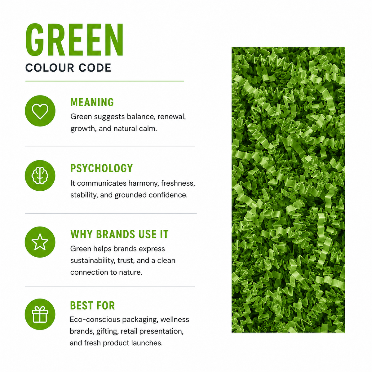 Green Crinkle Paper – Shredded Gift Box Filler
