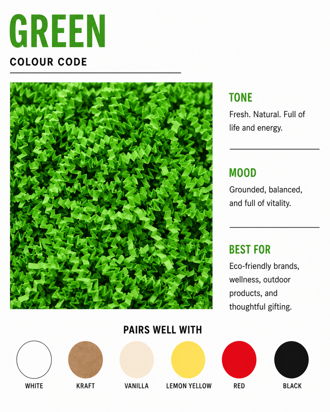 Green Crinkle Paper – Shredded Gift Box Filler