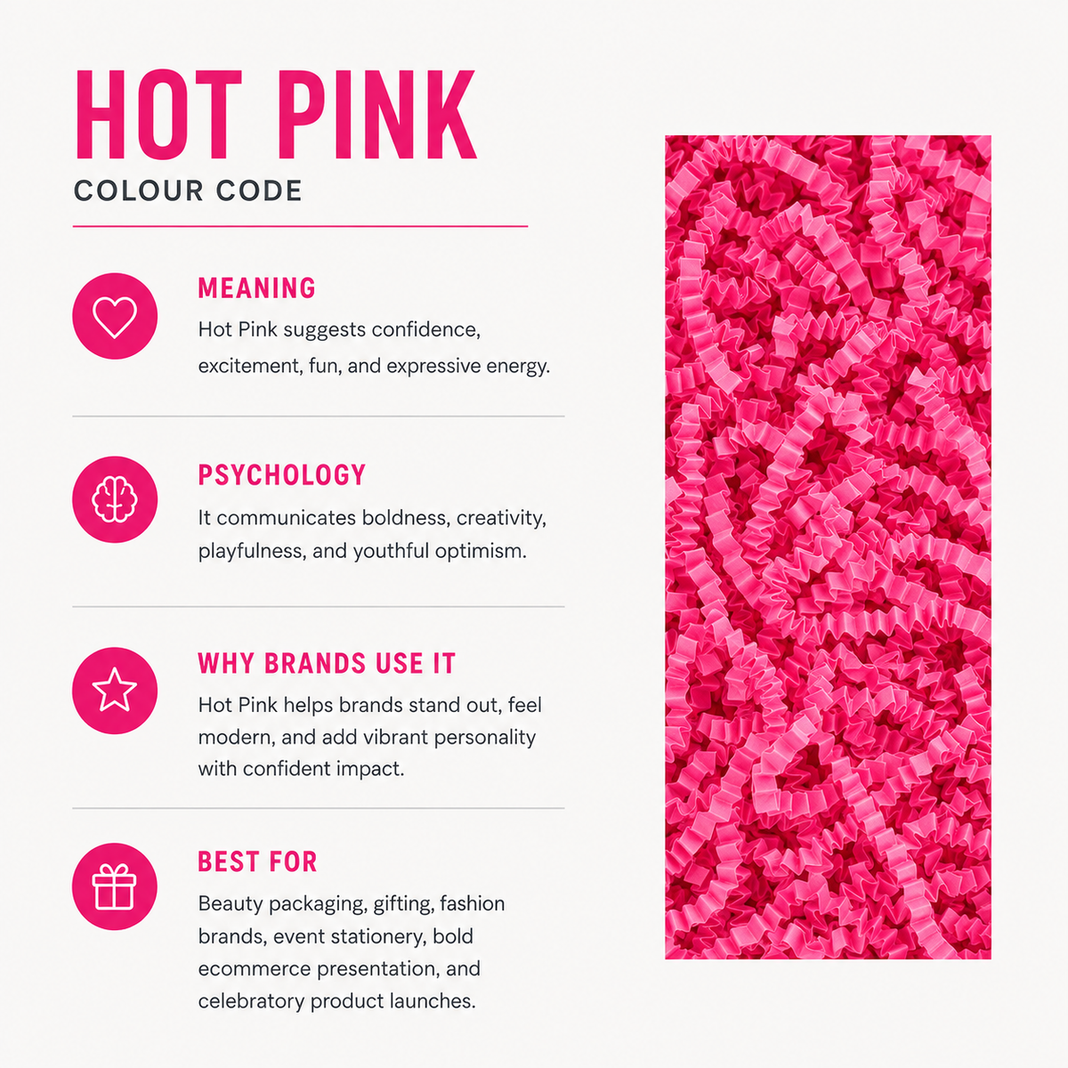 Hot Pink Crinkle Paper – Shredded Gift Box Filler