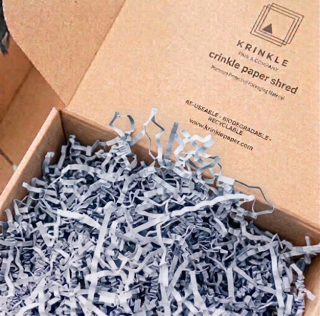 Ice Blue crinkle paper styled in gift packaging