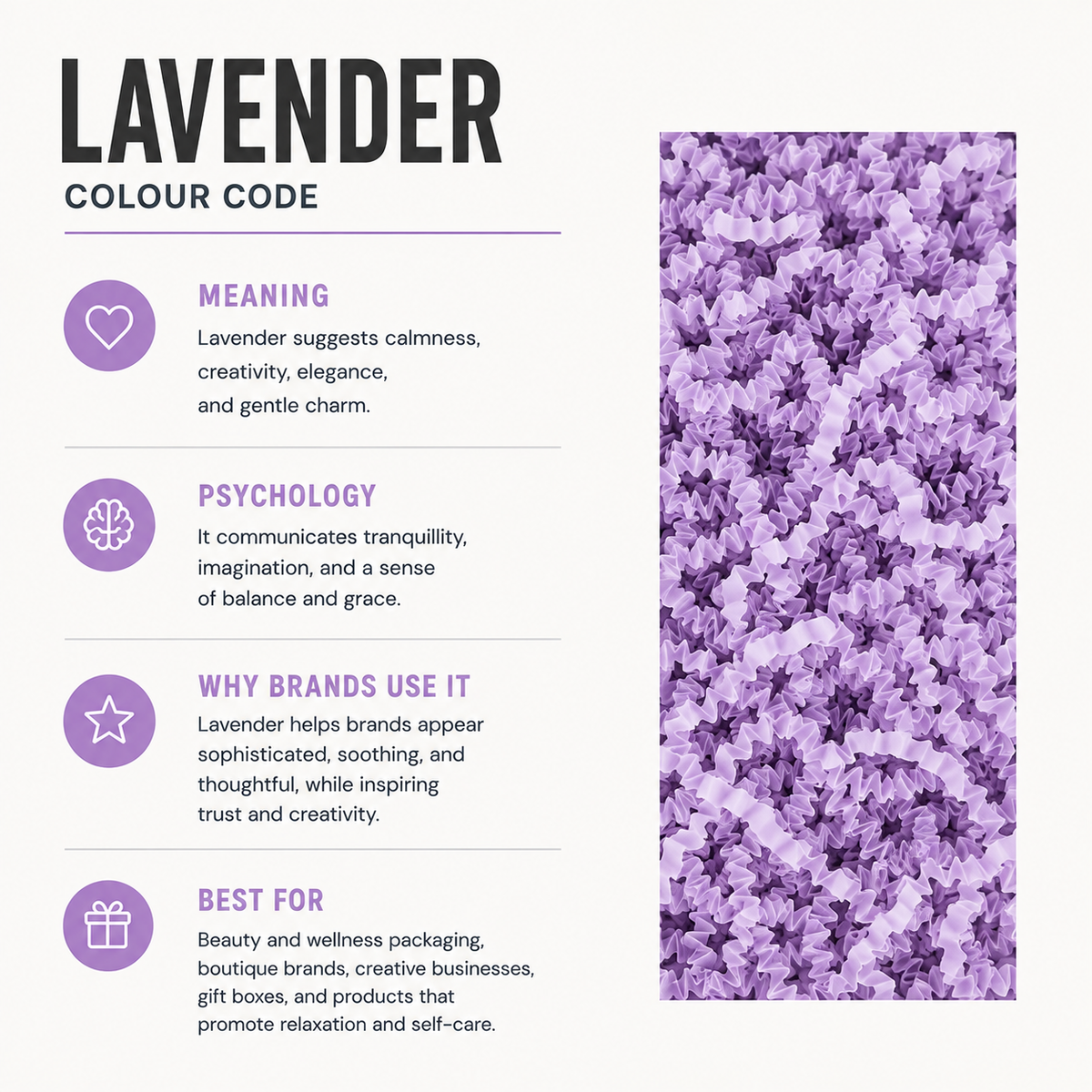 Lavender Crinkle Paper – Shredded Gift Box Filler