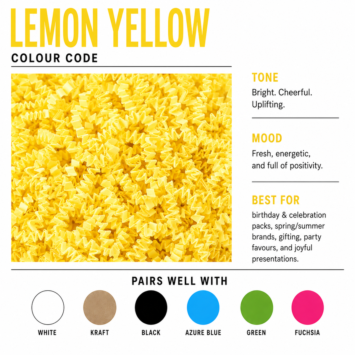 Lemon Yellow Crinkle Paper – Shredded Gift Box Filler