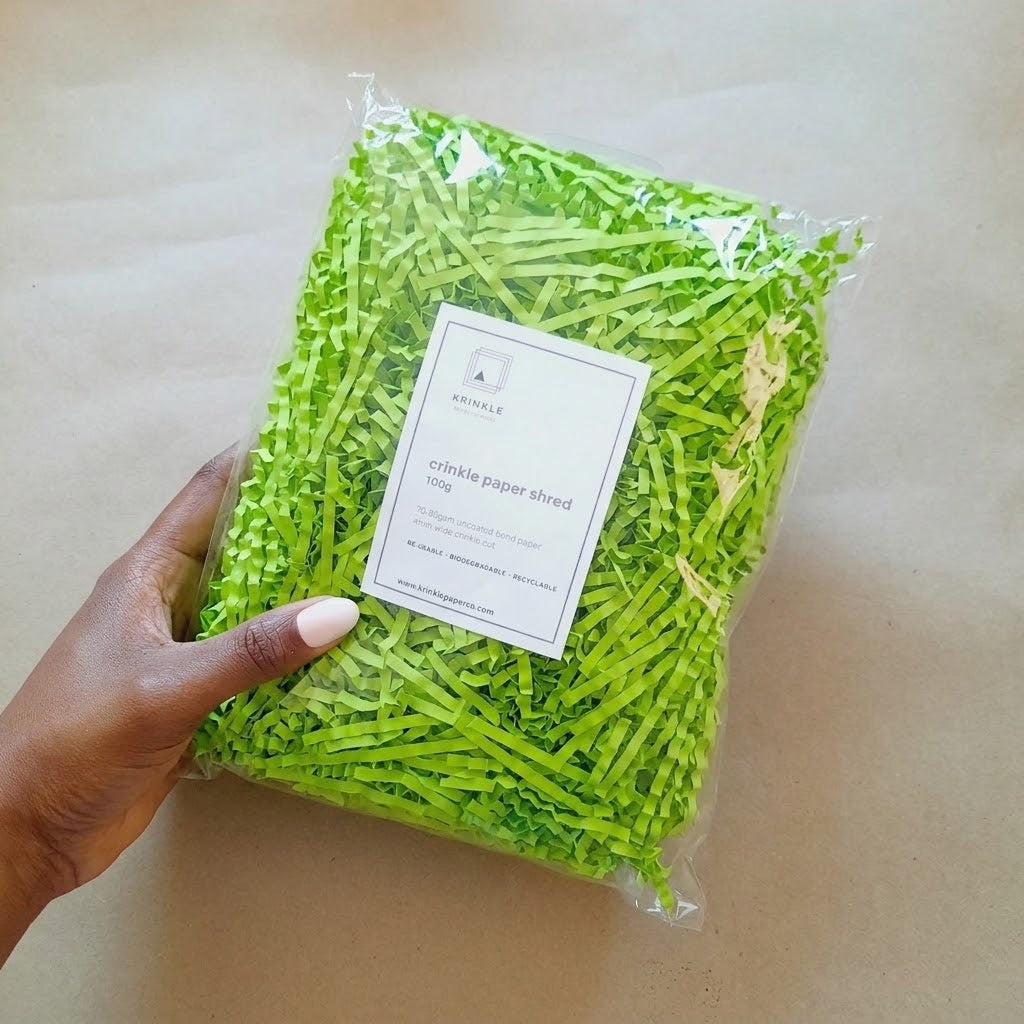 Lime Green Crinkle Shred Paper