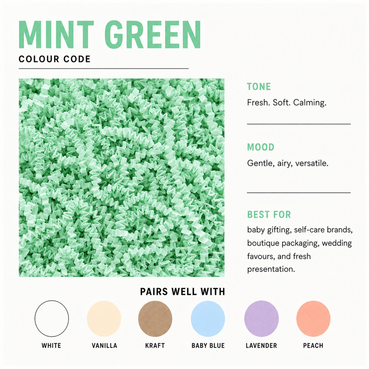 Mint Green Crinkle Paper – Shredded Gift Box Filler