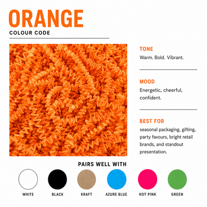 Orange Crinkle Paper – Shredded Gift Box Filler