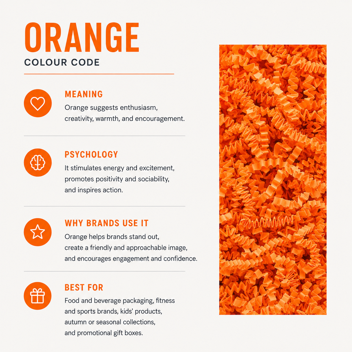 Orange Crinkle Paper – Shredded Gift Box Filler