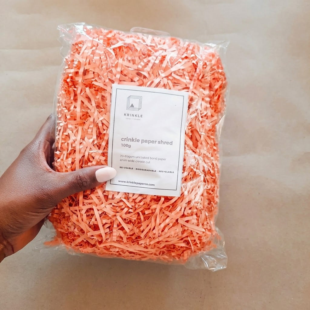 Peach Crinkle Paper – Shredded Gift Box Filler