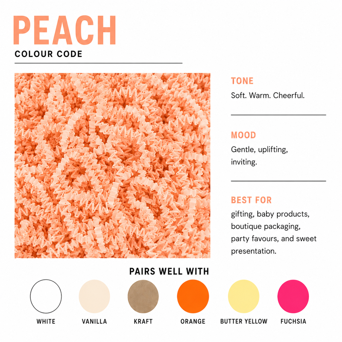 Peach Crinkle Paper – Shredded Gift Box Filler
