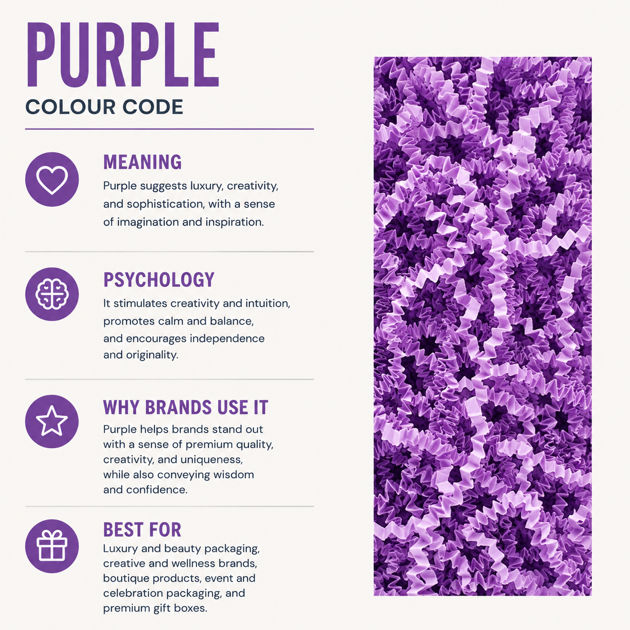 Purple Crinkle Paper – Shredded Gift Box Filler