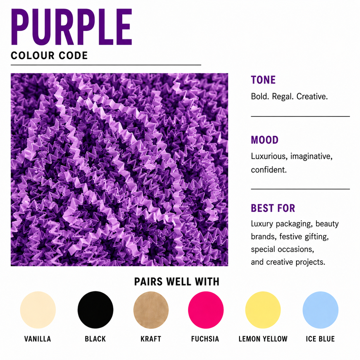 Purple Crinkle Paper – Shredded Gift Box Filler