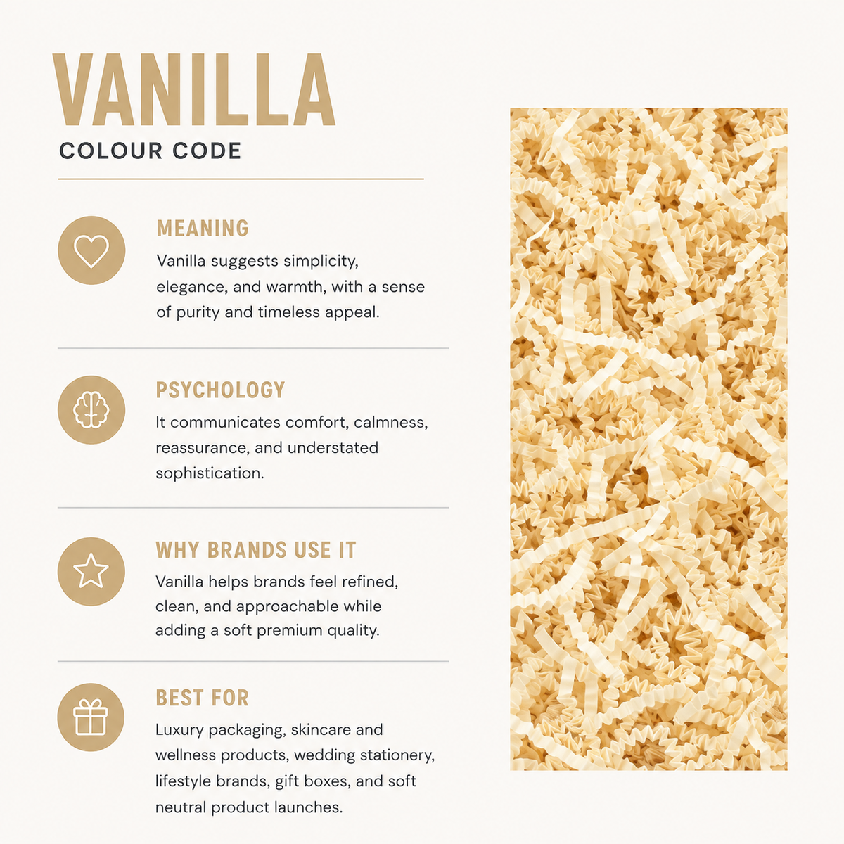 Vanilla Crinkle Paper – Shredded Gift Box Filler