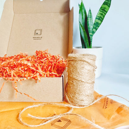 Orange Crinkle Paper – Shredded Gift Box Filler