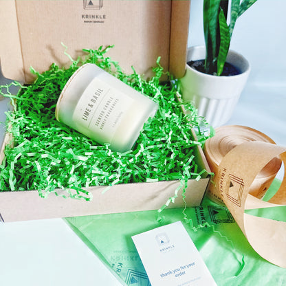 Green Crinkle Paper – Shredded Gift Box Filler