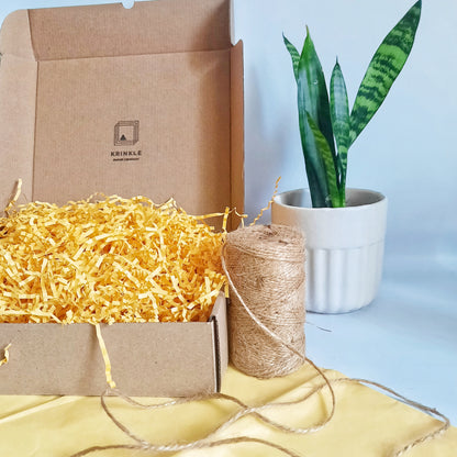 Loose Lemon Yellow crinkle paper showing colour and texture